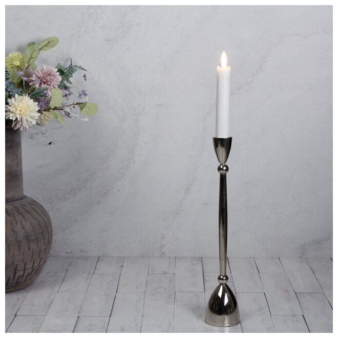 Koopman Декоративный подсвечник для 1 свечи Асемира 30 см серебряный A98021510