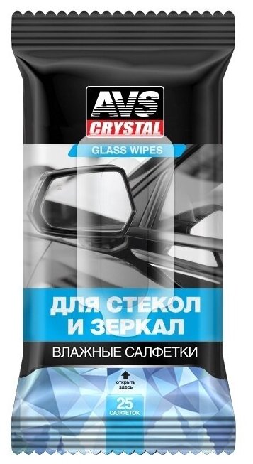 Влажные салфетки "Для стекол и зеркал" 25 шт AVS AVK-200