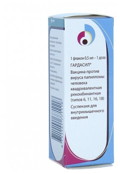 Гардасил сусп. для в/м введ. фл., 0.5 мл/доза, 0.5 мл, 1 шт.