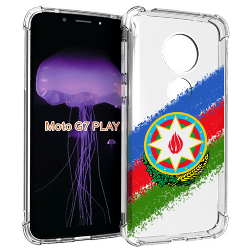 Чехол MyPads герб флаг Азербайджана для Motorola Moto G7 Play задняя-панель-накладка-бампер чехол mypads герб карелия петрозаводск для motorola moto g7 play задняя панель накладка бампер