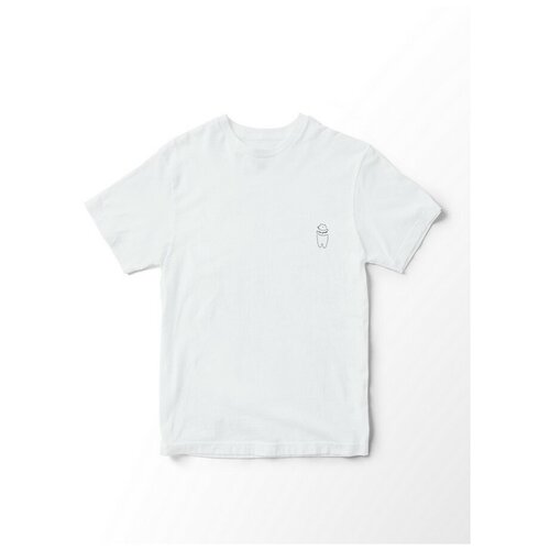 фото Футболка мужская белая из хлопка минимализм животные мишка милота - 1251 ttp будь на стиле!