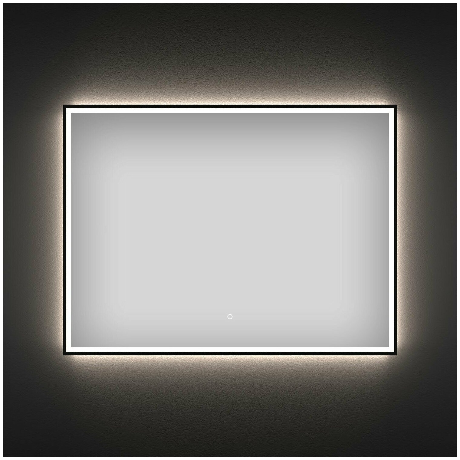 Настенное зеркало в ванную с подсветкой для макияжа Wellsee 7 Rays' Spectrum 172201410 : влагостойкое зеркало 120х80 см с черным матовым контуром