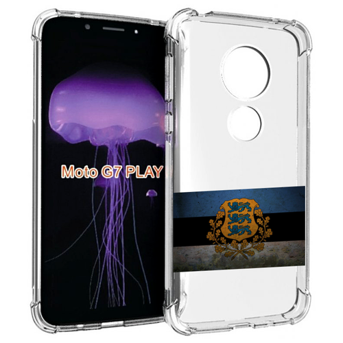 Чехол MyPads герб флаг эстонии-1 для Motorola Moto G7 Play задняя-панель-накладка-бампер