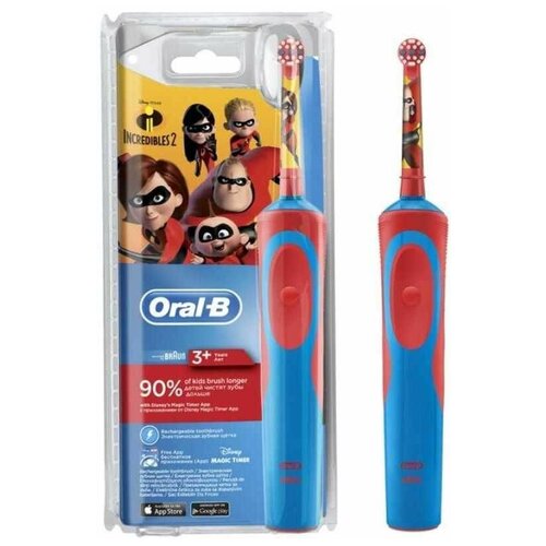 Электрическая зубная щетка Oral-B Vitality Kids D12513K Incredibles2 цветкрасный и синий 80313554 421000₽