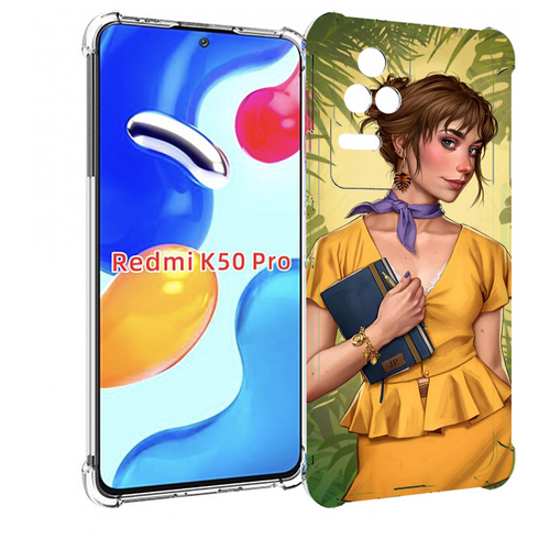 Чехол MyPads девушка-в-зелени женский для Xiaomi Redmi K50 / K50 Pro задняя-панель-накладка-бампер