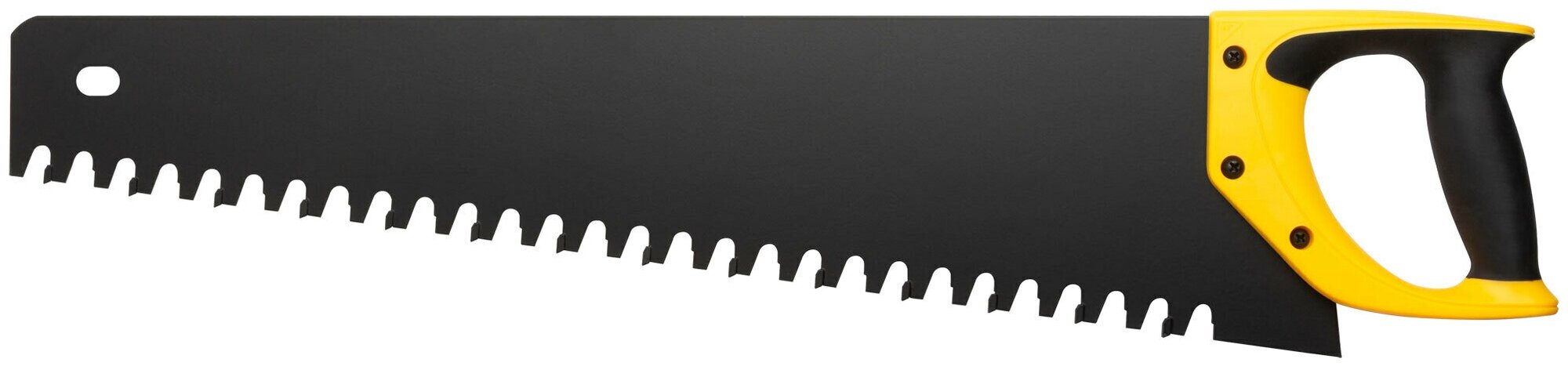 Ножовка по пенобетону, карбидные вставки на каждом 2-ом зубе, прорезиненная ручка 550 мм - фотография № 1