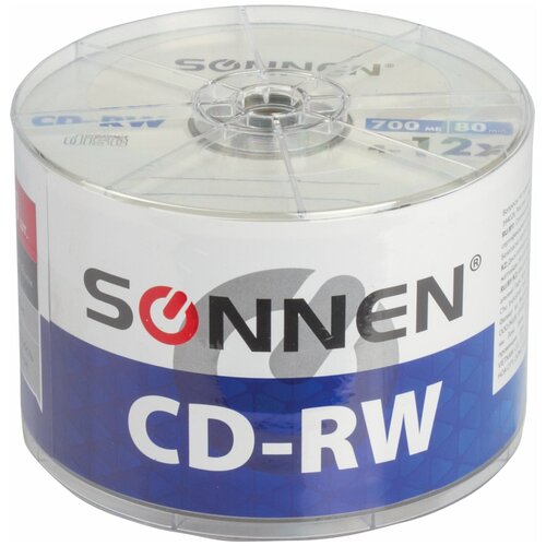 Диски CD-RW SONNEN 700 Mb 4-12x Bulk, комплект 50 шт, 512578 компакт диски cd land николай басков star hit новое и лучшее cd