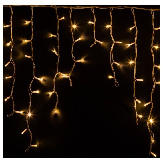 Светодиодная гирлянда "Бахрома" Neon-night 5.6х0.9 м, 240 тепло-белых светодиодов, постоянное свечение, белый каучуковый провод