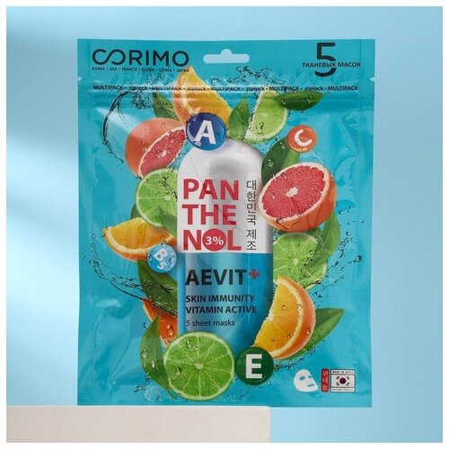 Тканевая маска для лица Corimo, AEVIT-PANTHENOL, 70 г