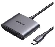 UGREEN CM387 (80798) USB-C to SD/TF + USB 2.0 Memory Card Reader - Grey