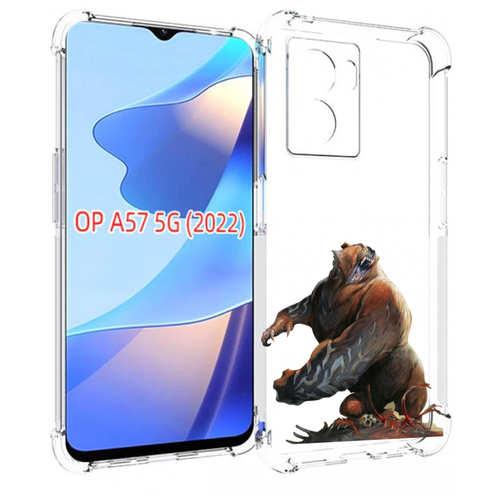 Чехол MyPads Медведь-жестокий для OPPO A57 5G(2022) задняя-панель-накладка-бампер