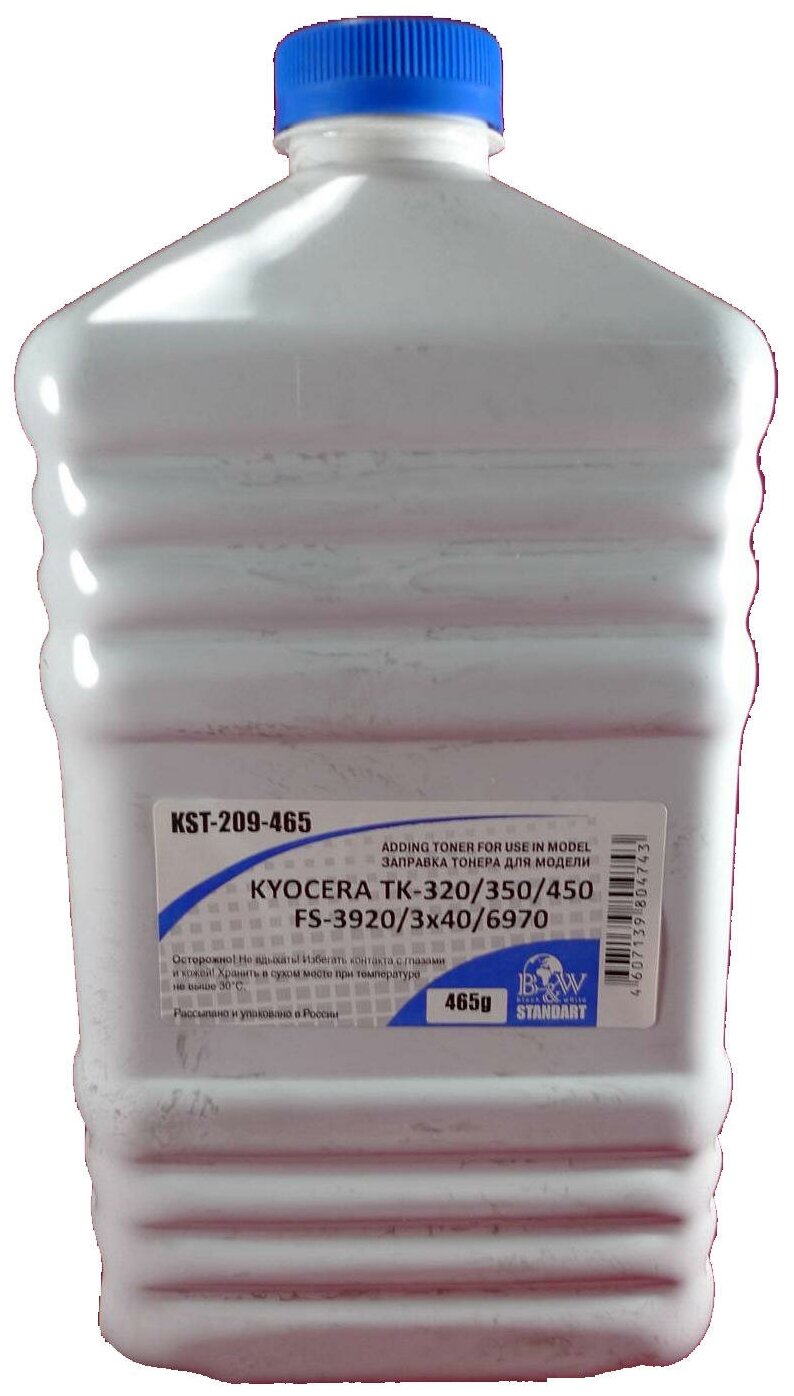 Тонер для Kyocera TK-320/350/450 FS-3920/3040/3140/3540/3640/6970 (фл. 465г) Black&White Standart фас. Россия