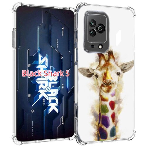 Чехол MyPads Красочный жираф для Xiaomi Black Shark 5 задняя-панель-накладка-бампер чехол mypads акварельный жираф для xiaomi black shark 5 задняя панель накладка бампер