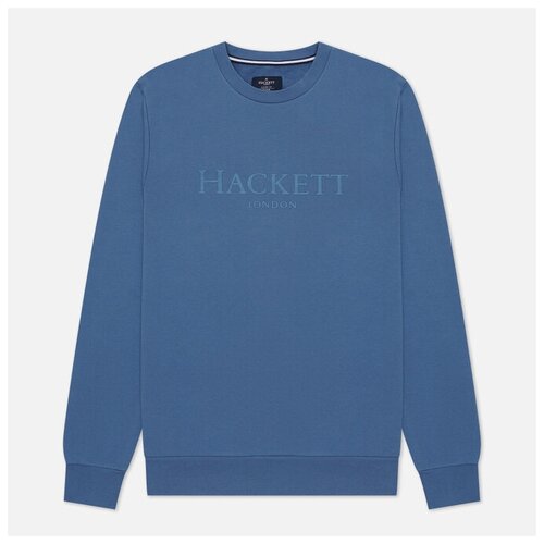 фото Мужская толстовка hackett london logo crew neck голубой , размер m