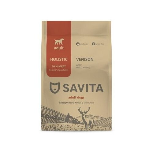 Savita беззерновой корм для взрослых собак с олениной
