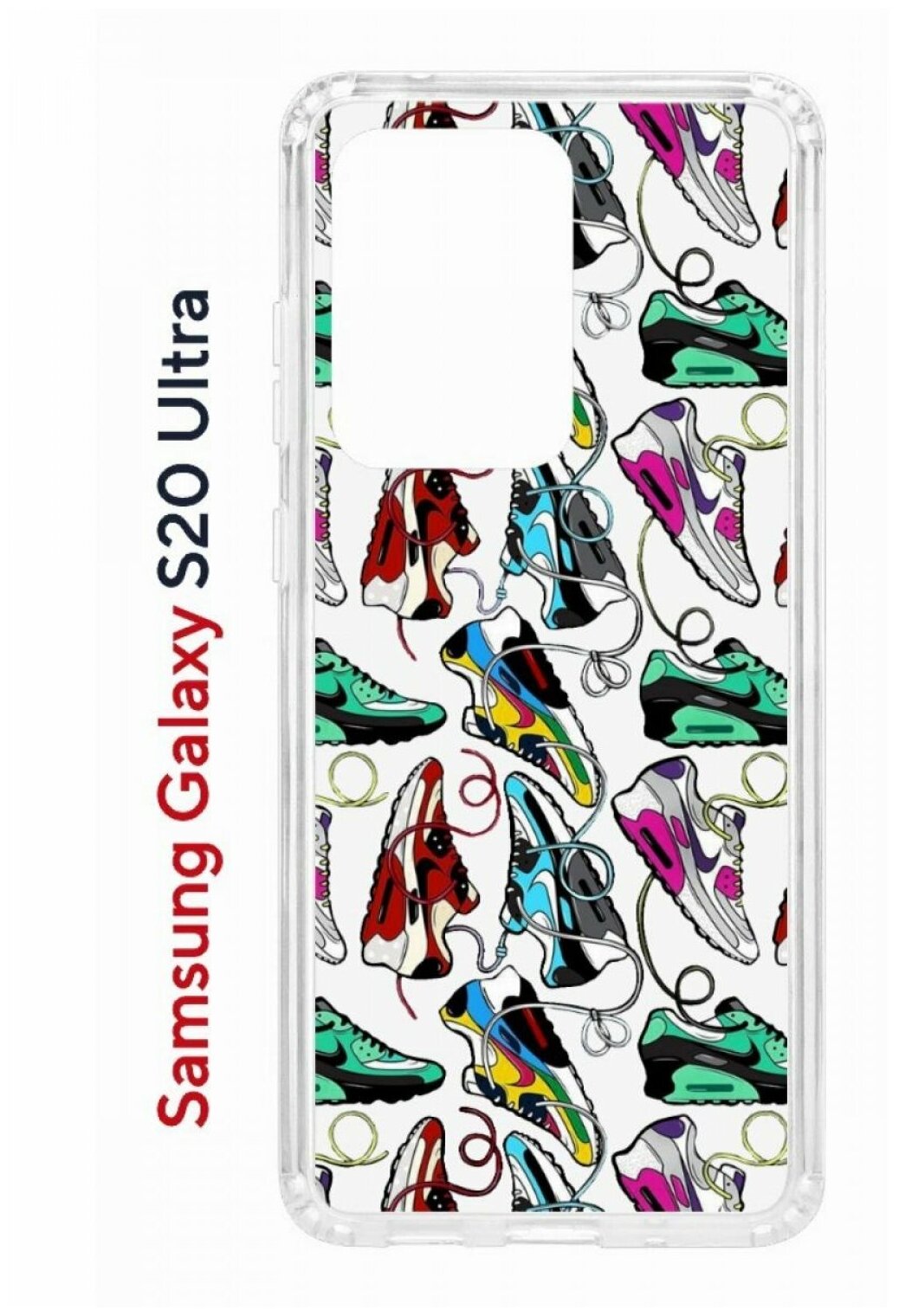 Чехол для Samsung Galaxy S20 Ultra Kruche Print Кроссы Nike Air Max, противоударный силиконовый бампер с рисунком, пластиковая накладка с защитой камеры