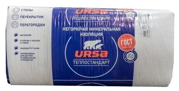 Теплоизоляция ursa geo теплостандарт плита 1230х610х50мм