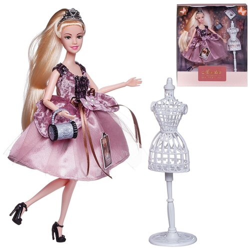 Кукла ABtoys "Королевский прием" с диадемой в платье с пайетками с двухслойной юбкой, светлые волосы 30см PT-01639