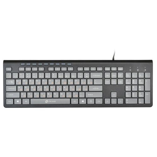 Клавиатура Оклик 480M черныйсерый USB slim Multimedia 85200₽