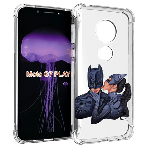 Чехол MyPads бетман-и-кошка для Motorola Moto G7 Play задняя-панель-накладка-бампер чехол mypads бетман и кошка для motorola moto e32 задняя панель накладка бампер