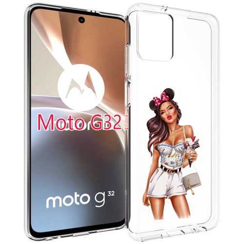 Чехол MyPads Девушка-микки для Motorola Moto G32 задняя-панель-накладка-бампер