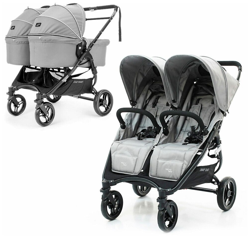 Коляска для двойни 2в1 Valco Baby Snap Duo, цвет Cool Grey