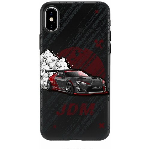 Силиконовый чехол Mcover для Apple iPhone X с рисунком JDM чёрная машина силиконовый чехол mcover для apple iphone x с рисунком фиолетовая машина