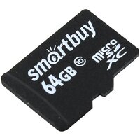 Карта памяти SmartBuy microSDXC 64 ГБ Class 10, V30, UHS-I, R/W 20/17 МБ/с, 1 шт., черная