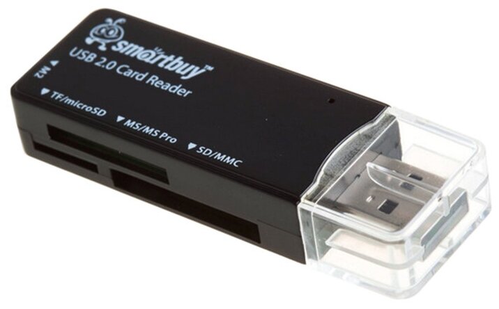 Картридер Smartbuy 749, USB 2.0 - SD/microSD/MS/M2, черный