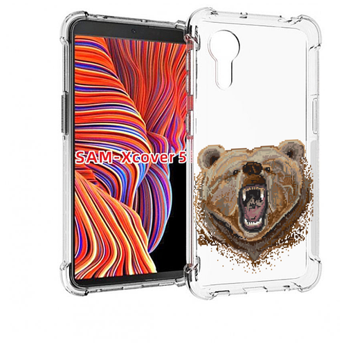 Чехол MyPads пиксельный медведь для Samsung Galaxy Xcover 5 задняя-панель-накладка-бампер