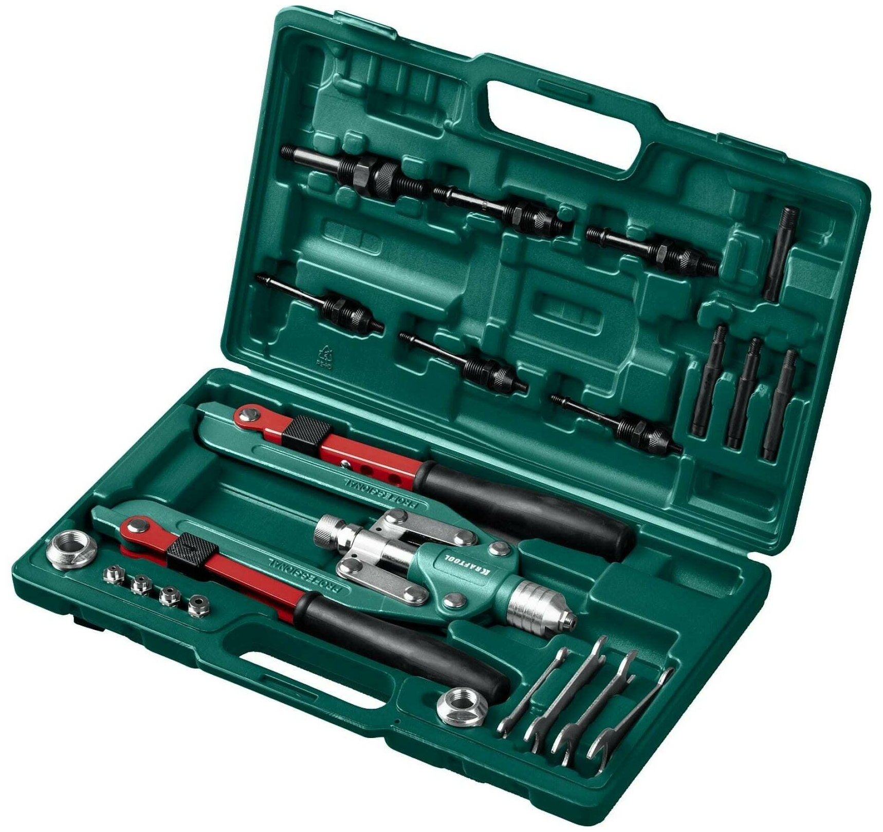 Заклепочник Kraftool Combo3-M12 комбинированный заклепочник складной в кейсе 31182_z01