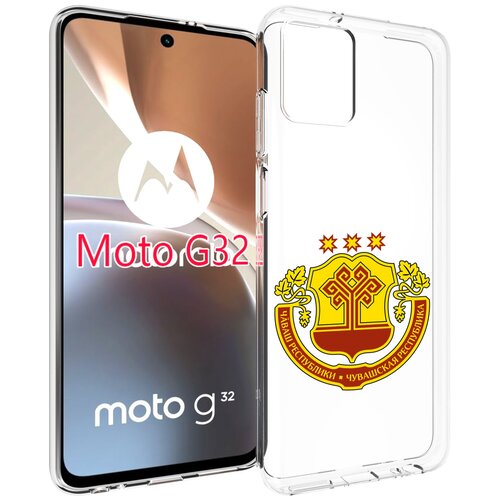Чехол MyPads герб-чувашии-чебоксары для Motorola Moto G32 задняя-панель-накладка-бампер