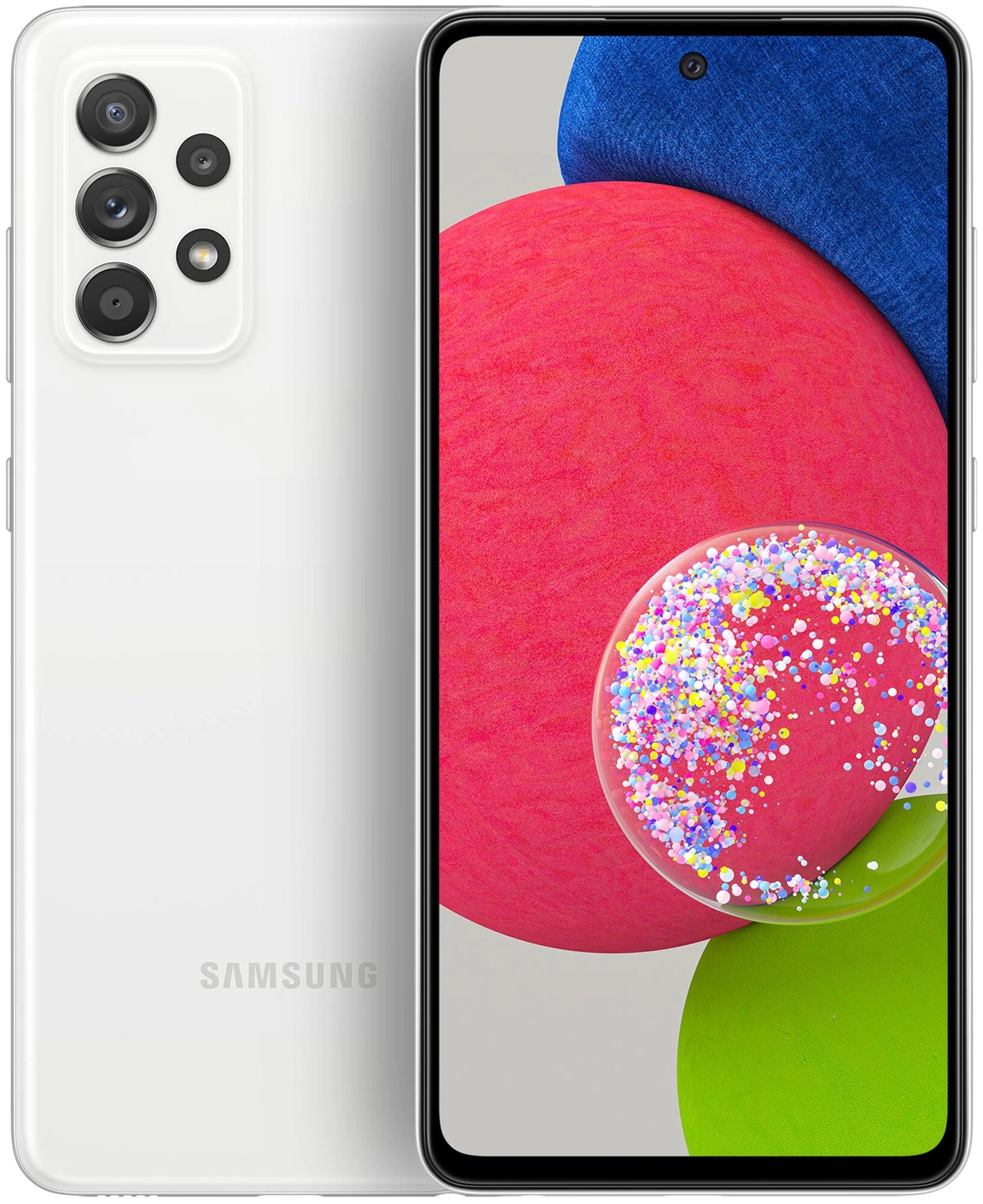 Смартфон Samsung SM-A528B Galaxy A52s 128Gb 8Gb белый моноблок 3G 4G 2Sim 6.5" 1080x2400 Android 11 64Mpix 802.11 a/b/g/n/ac/ax NFC GPS GSM900/18