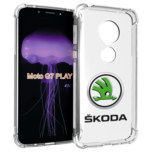Чехол MyPads skoda-шкода-4 мужской для Motorola Moto G7 Play задняя-панель-накладка-бампер