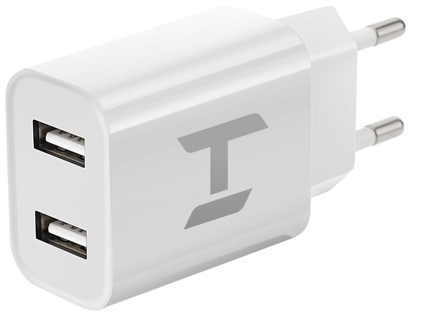 Harper (WCH-8220 White) Зарядное устройство USB (Вх. Ac100-240v, Вых. Dc5v, 2xUSB 2.4A)