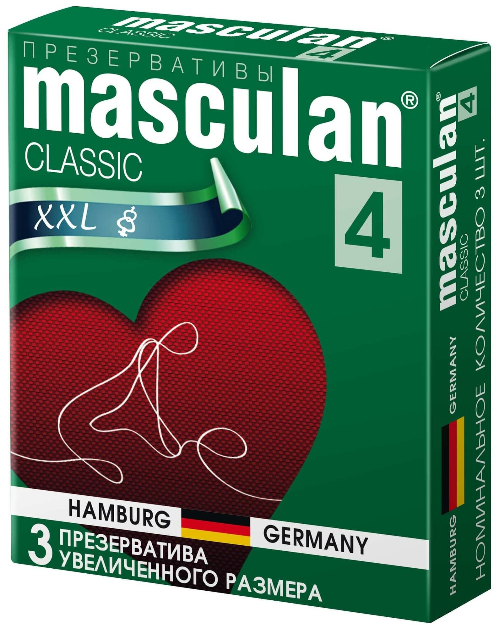 Презервативы MASCULAN Презервативы Masculan Classic 4, 3 шт. Увеличенного размера (XXL) розового цвета