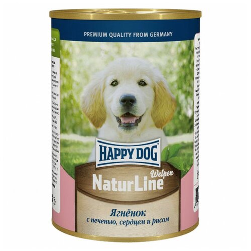 корм для щенков Happy Dog NaturLine, ягненок, печень, сердце, с рисом 1 уп. х 20 шт. х 410 г (для мелких пород)
