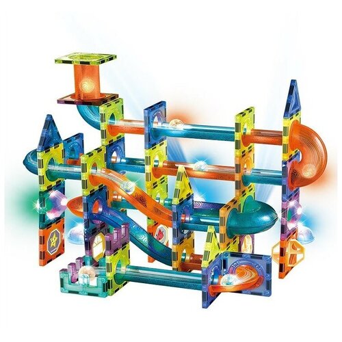 Конструктор магнитный лабиринт со светом в чемодане 110 деталей (5608)