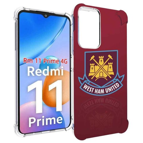 Чехол MyPads фк вест хэм мужской для Xiaomi Redmi 11 Prime 4G задняя-панель-накладка-бампер