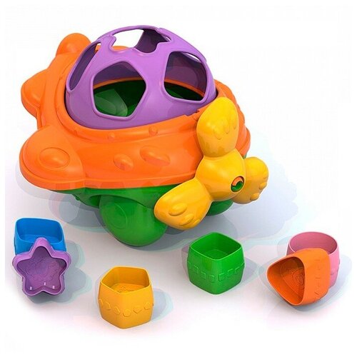 фото Дидактическая игрушка "самолет" нордпласт, 792 оранжевый-зеленый
