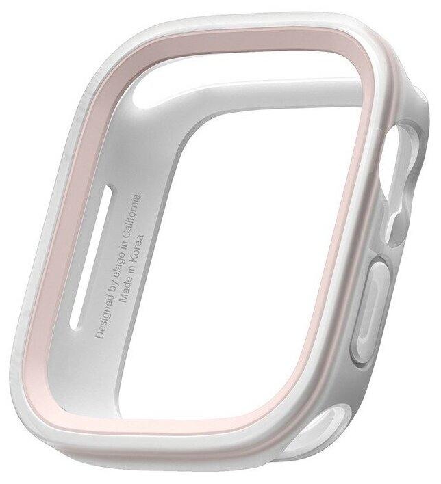 Чехол Elago DUO case для Apple Watch 7/6/SE/5/4 45/44 мм, прозрачный/розовый