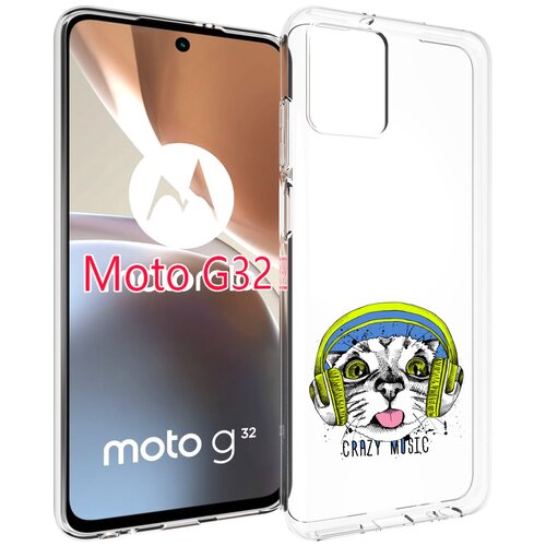 Чехол MyPads кошка в наушниках рисунок для Motorola Moto G32 задняя-панель-накладка-бампер чехол mypads кошка в наушниках рисунок для motorola moto edge x30 задняя панель накладка бампер