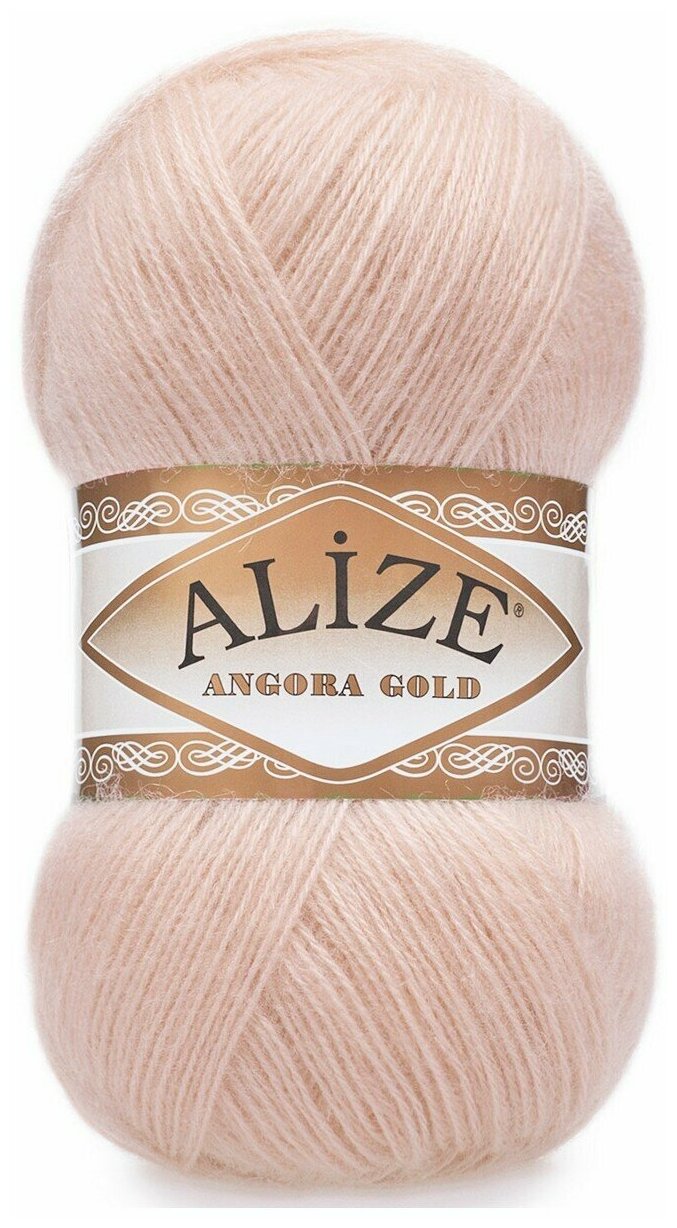 Пряжа Alize Angora Gold шампань (404), 80%акрил/20%шерсть, 550м, 100г, 2шт