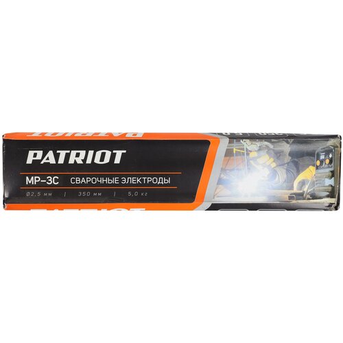 Электрод для ручной дуговой сварки PATRIOT МР-3С, 2.5 мм, 5 кг электрод для ручной дуговой сварки patriot эр 46 2 5 мм 5 кг
