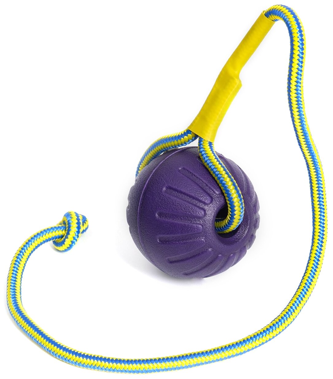 Мяч из EVA на верёвке, для дрессировки, 7 см, фиолетовый - фотография № 1