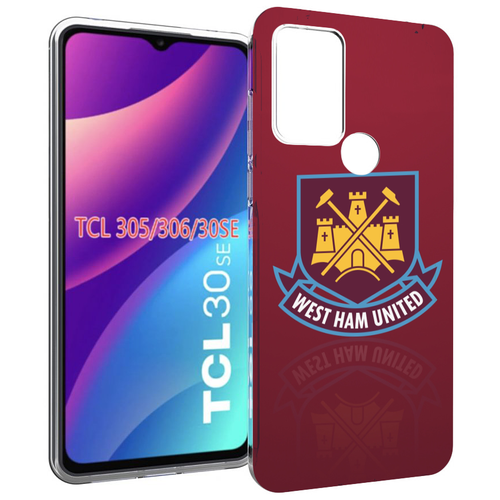 чехол mypads фк арсенал лондон мужской для tcl 30 tcl 30 5g tcl 30 plus задняя панель накладка бампер Чехол MyPads фк вест хэм мужской для TCL 30SE / TCL 305 / TCL 306 / TCL 30E задняя-панель-накладка-бампер