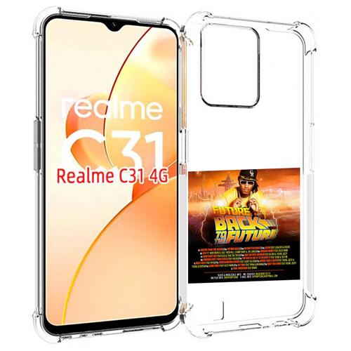 Чехол MyPads Future - Back To The Future для OPPO Realme C31 задняя-панель-накладка-бампер