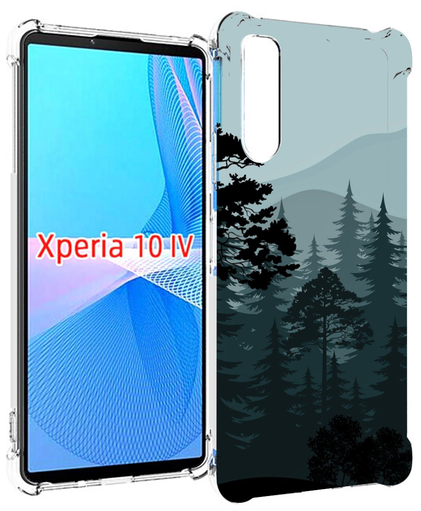 Чехол MyPads темный лесочек для Sony Xperia 10 IV (10-4) задняя-панель-накладка-бампер