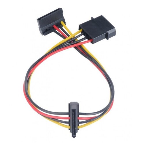 Аксессуар Кабель переходник Akasa 4pin PSU Molex to 2x 15pin SATA Power 30cm AK-CBPW01-30