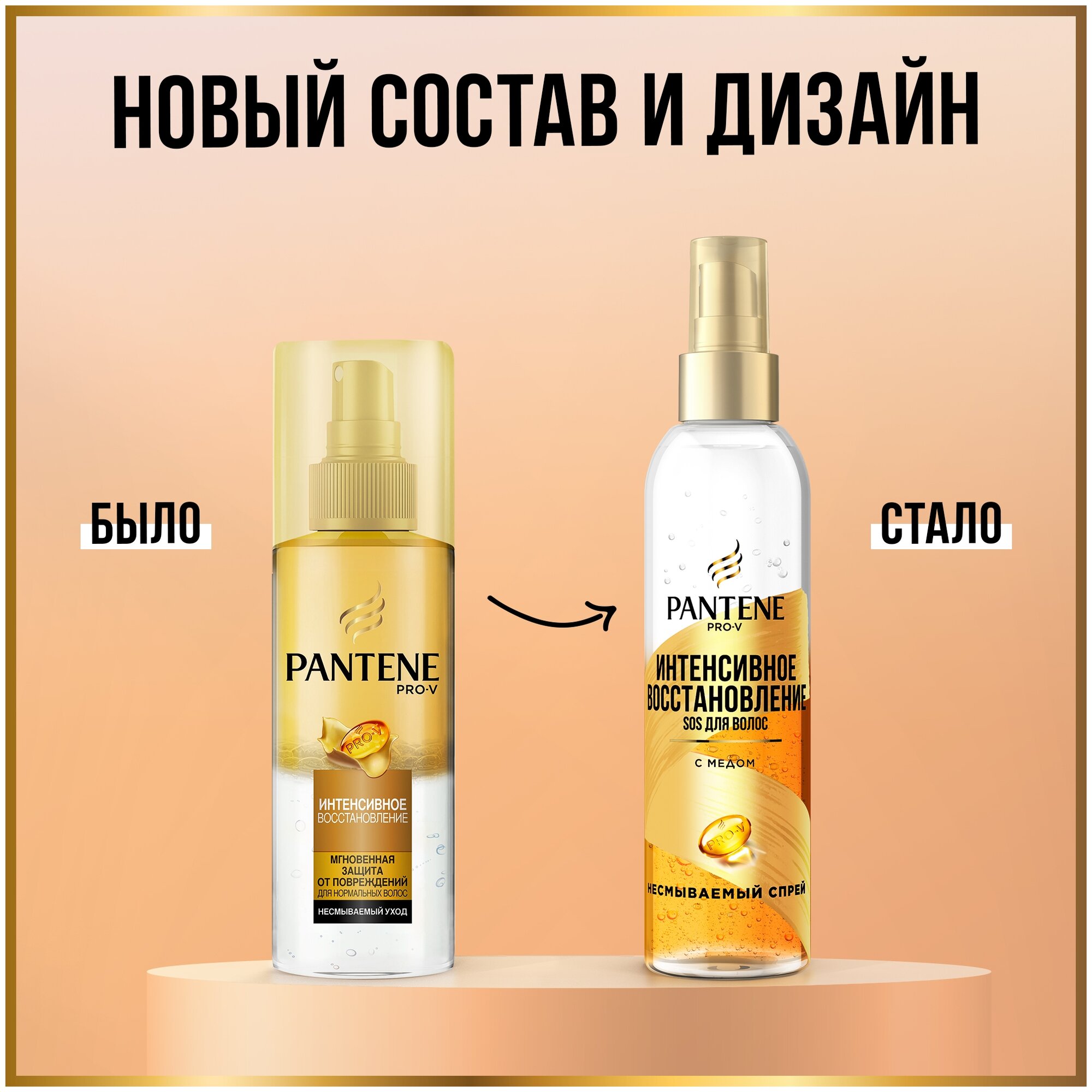 PANTENE Pro-V Спрей для волос Интенсивное восстановление / для защиты от повреждений и блеска волос, с медом, Пантин, 150 мл, 
